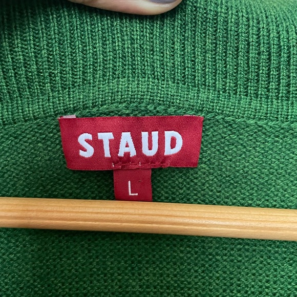 Staud crown polo wool sweater dress: size L in emerald - Picture 7 of 9